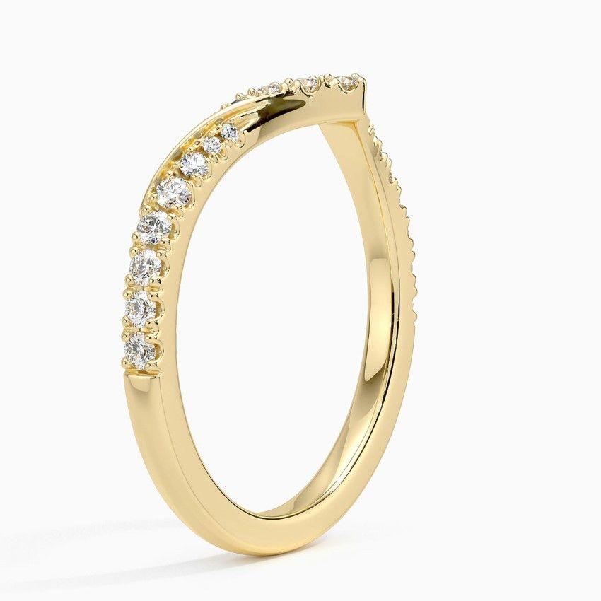 Vigselring i rödguld med diamanter