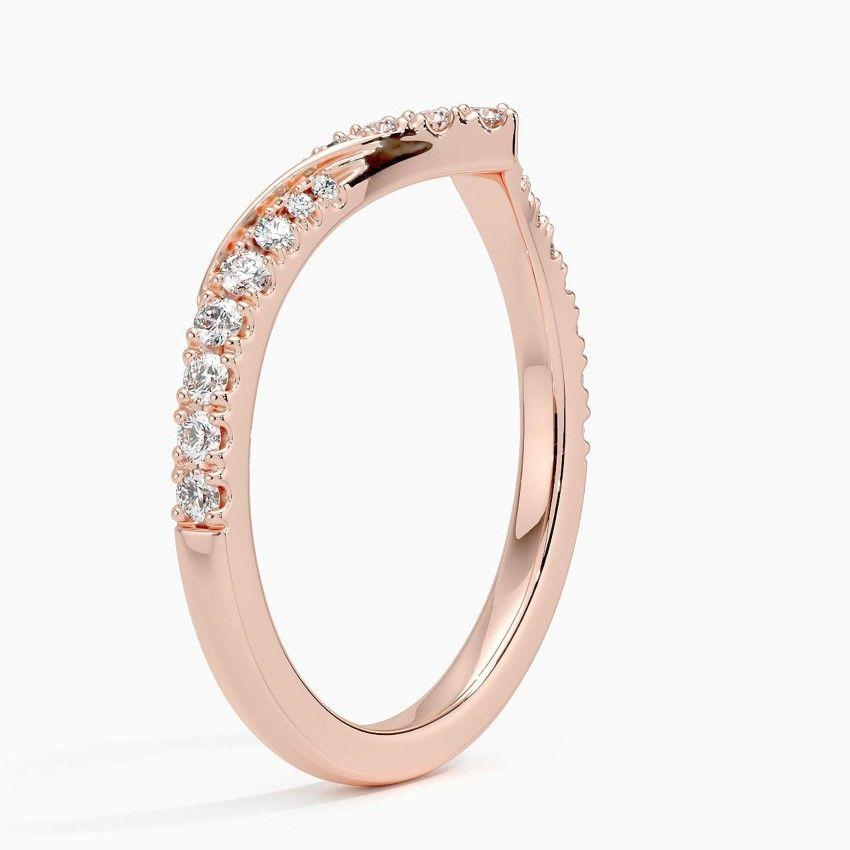 Vigselring i  roséguld med diamanter