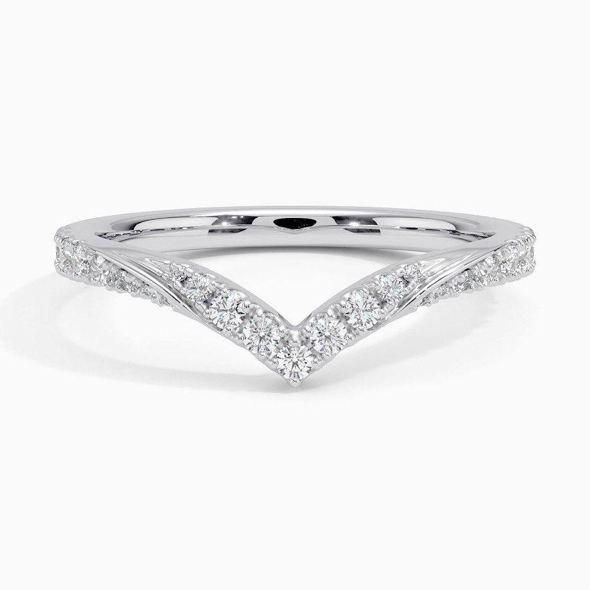 Vigselring i vitguld med diamanter