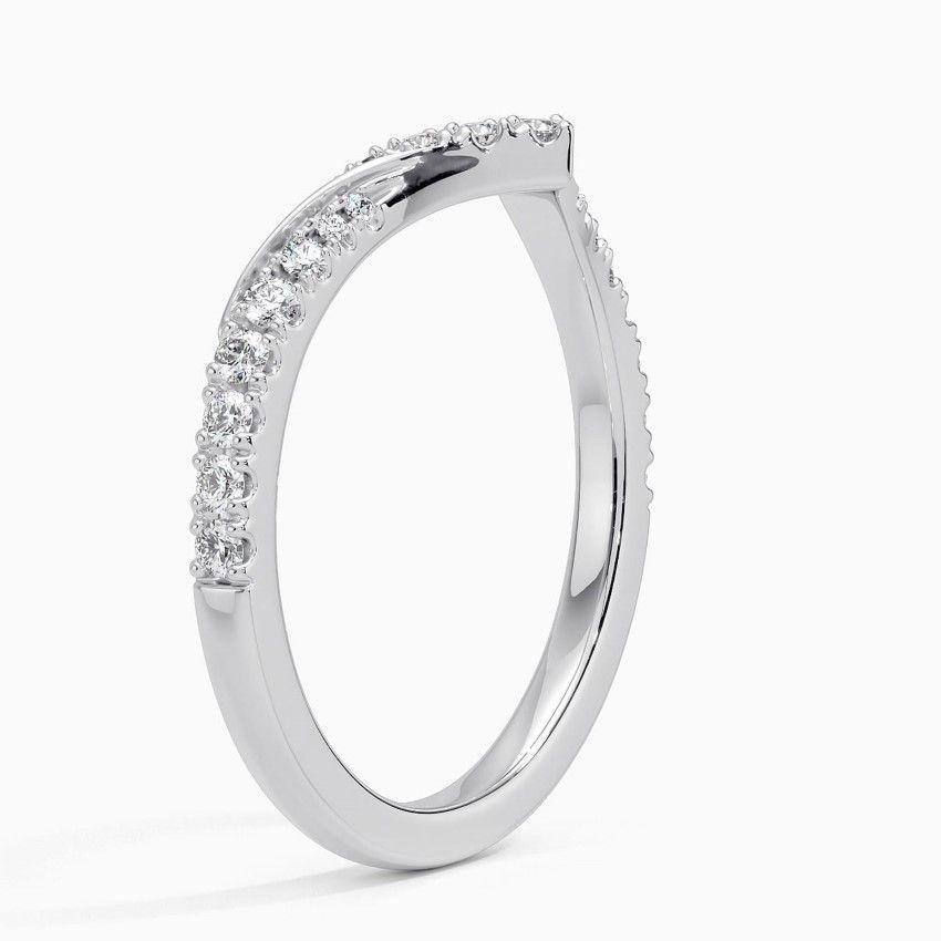 Vigselring i vitguld med diamanter