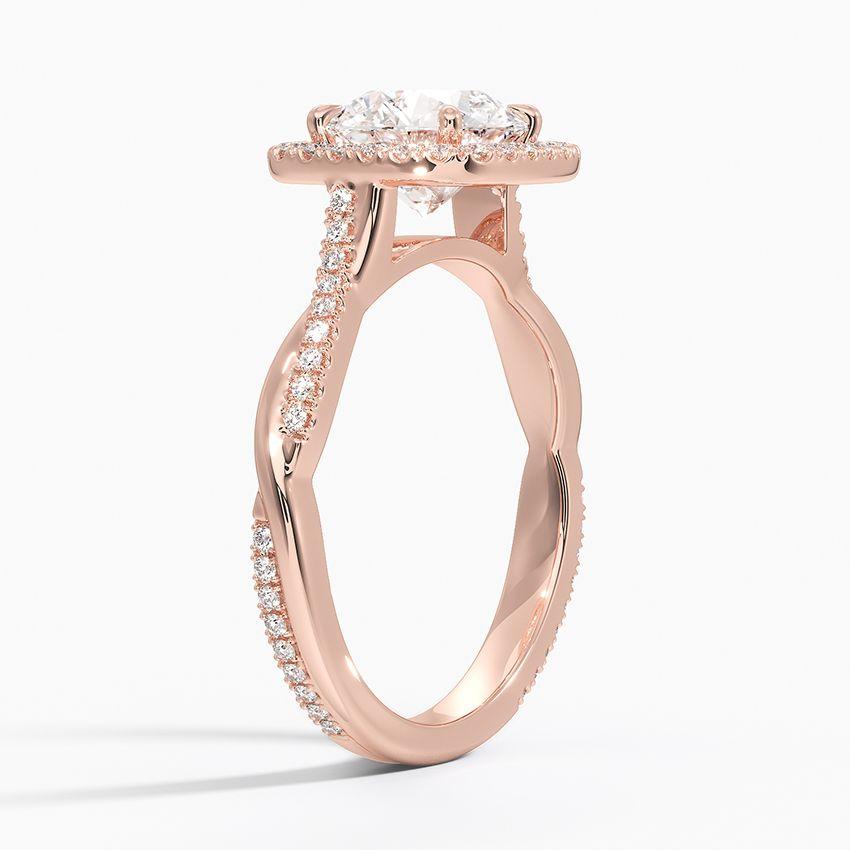 Roségulds haloring med diamanter