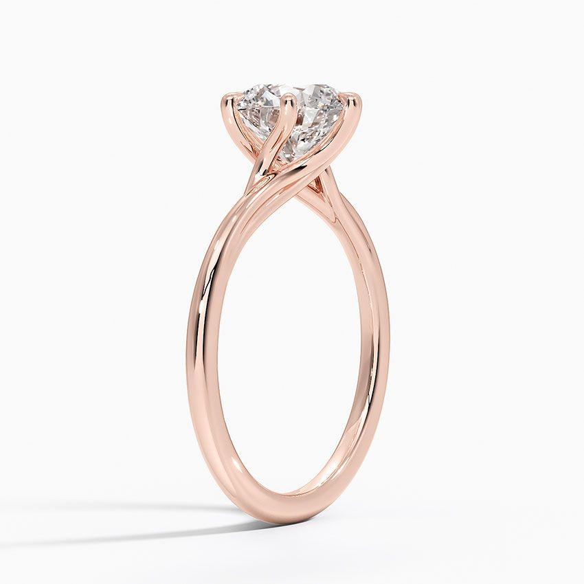 Förlovningsring i roséguld med enstensring