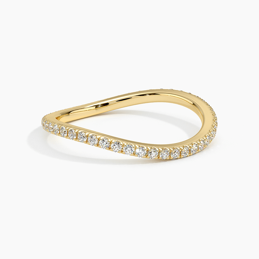 Vigselring i rödguld med diamanter