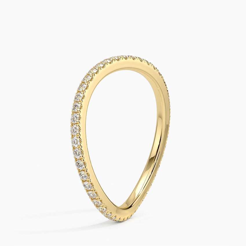 Vigselring i rödguld med diamanter