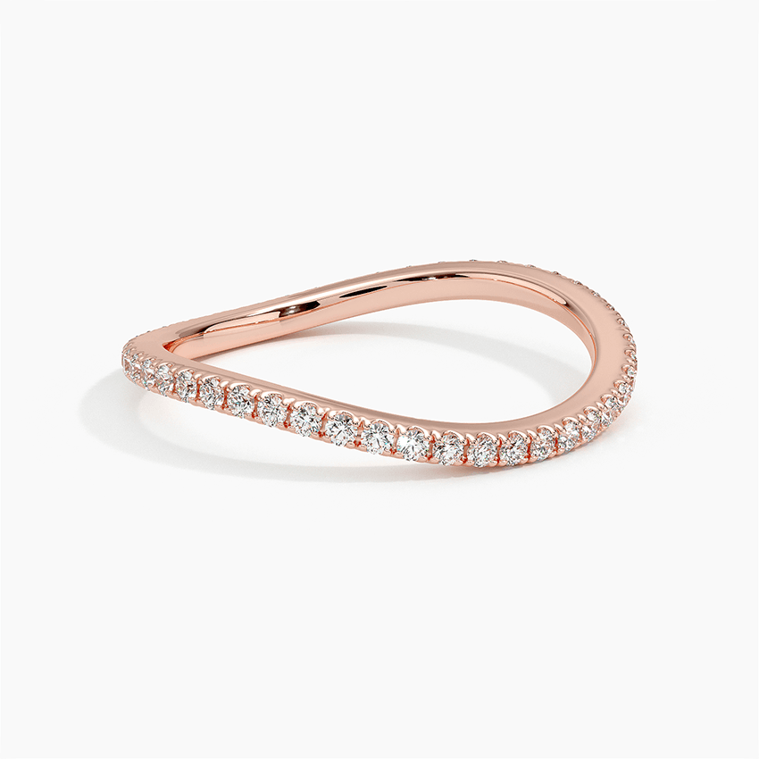 Vigselring i roséguld med diamanter