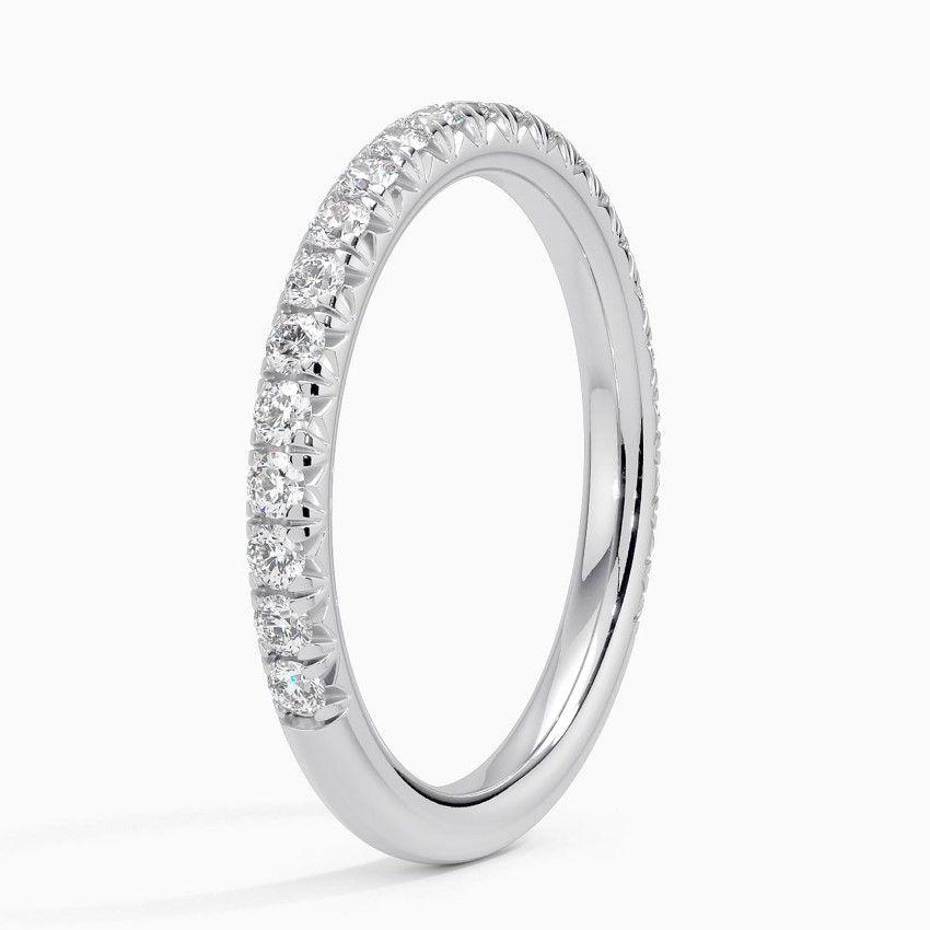 Vigselring i vitguld med diamanter