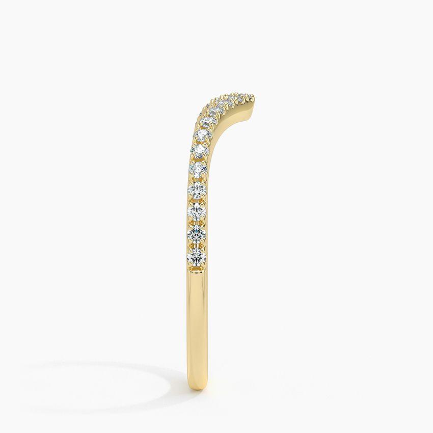 Vigselring i rödguld med diamanter