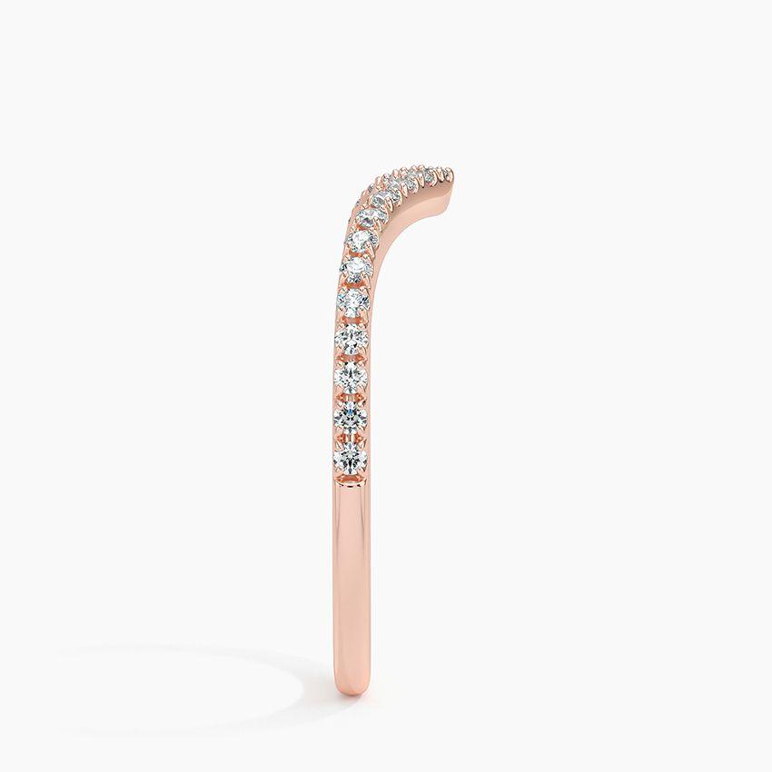 Vigselring i  roséguld med diamanter