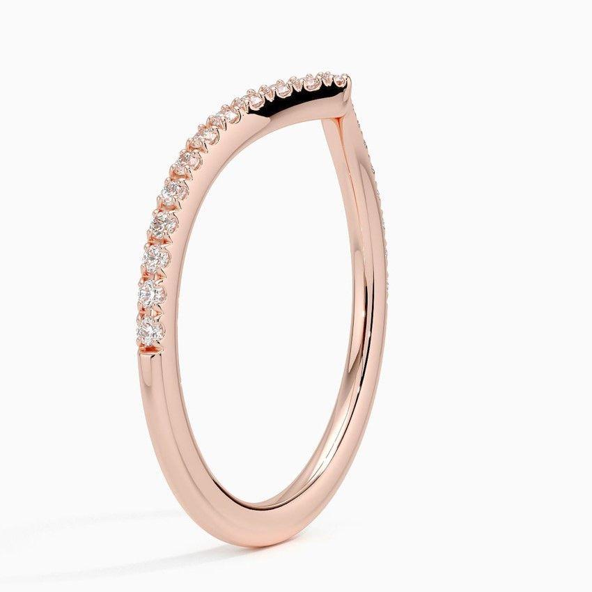Vigselring i  roséguld med diamanter