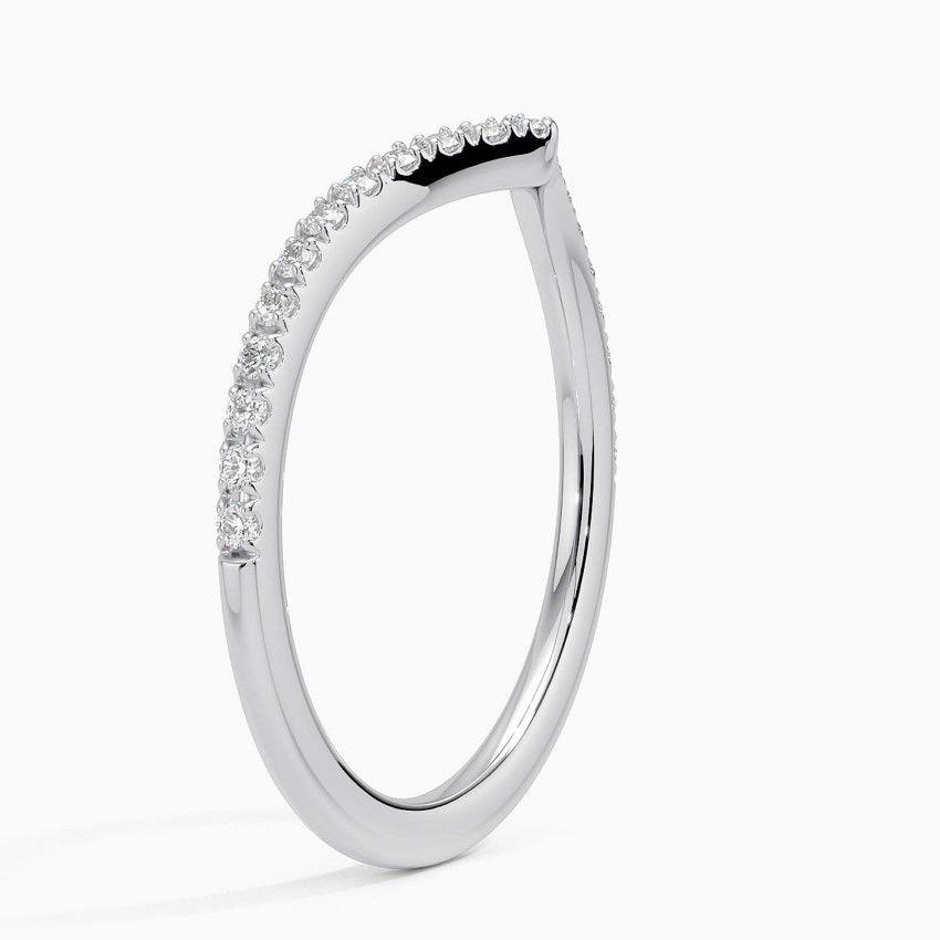 Vigselring i vitguld med diamanter
